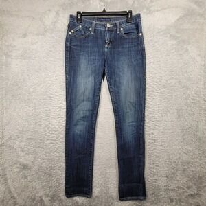 Rock & Republic Berlin Jeans Women 8M Blue Slim Straight Logo Low Rise 30x31